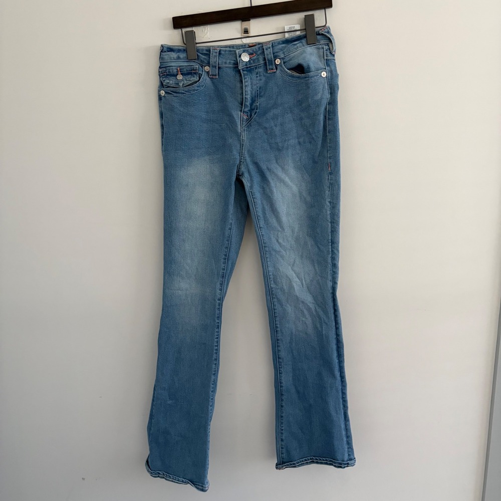 True Religion Becca Mid Rise Bootcut Jeans Blue Denim Size 32